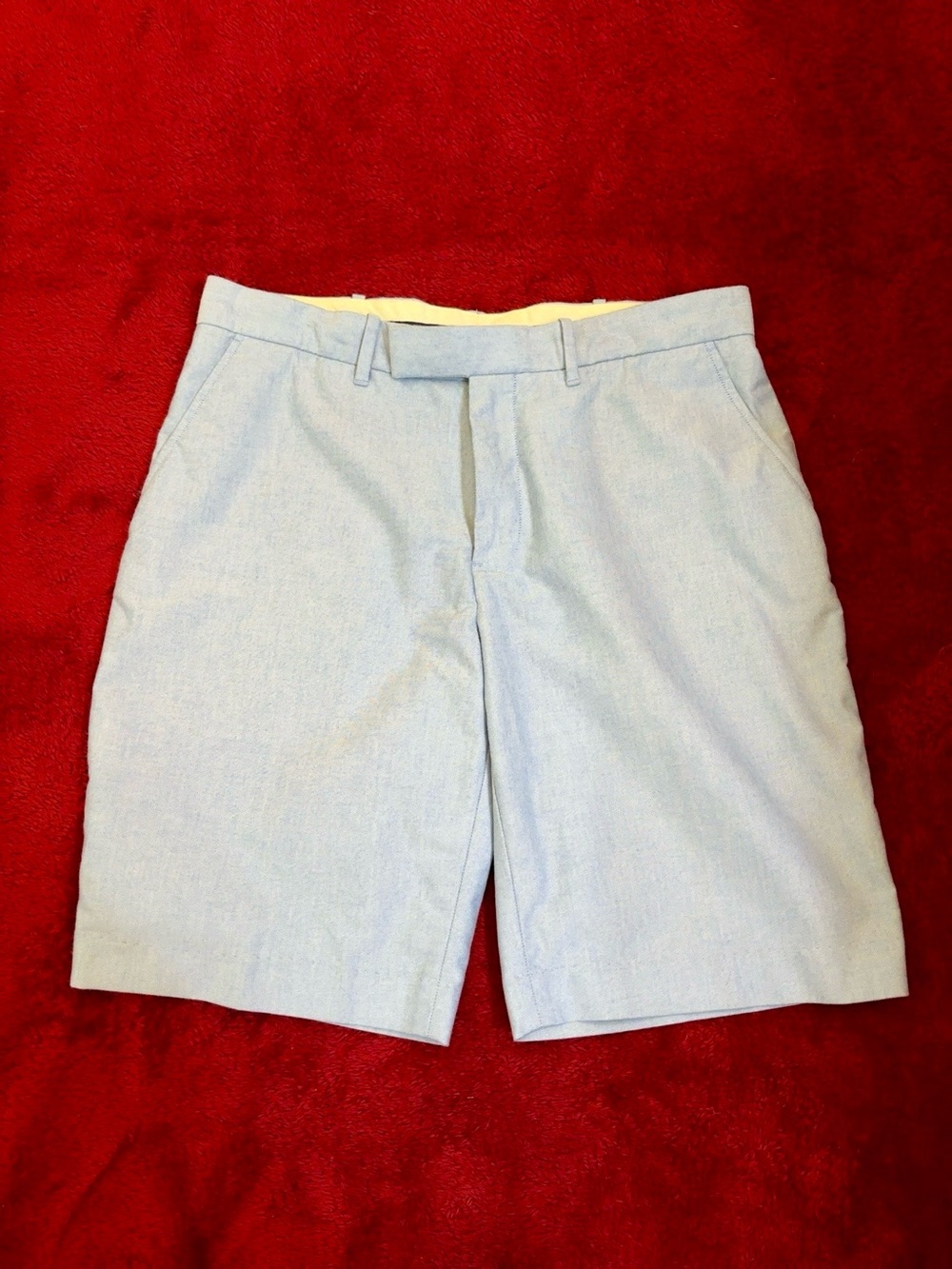 Polo Ralph Lauren Classic Fit Flat Front Shorts Men's Size 32 Light Blue Cotton